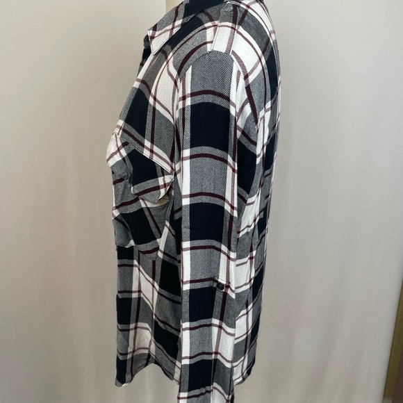 Sanctuary Tartan Plaid Boyfriend Flannel Shirt Womens size Medium - Picture 6 of 7